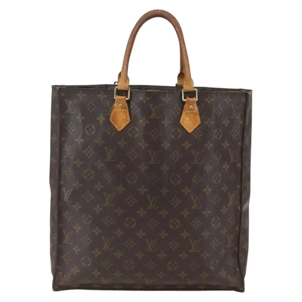 Louis Vuitton Monogram Sac Plat Handbag Brown